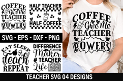 Teacher SVG Design - Half Teacher Half Coffee Product Image 1