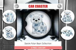 Denim Polar Bears Car Coaster Product Image 1