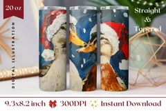 Christmas Ducks Tumbler Wrap, Christmas Tumbler Design Product Image 1