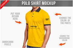 Man Wearing a Polo Shirt Mockup Product Image 1