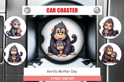 Car Coaster Gorilla Mother&#039;s Day Product Image 1