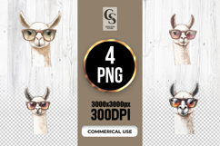 Cute Llama Sunglasses Clipart PNG Product Image 1