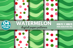 Watermelon Digital Paper Background Bundle PNG Product Image 2