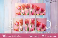 Flowers Mug Sublimation, Floral Design Mug Product Image 1