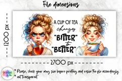 Funny Tea Lover Mug Wrap, Sarcastic Mug Design, Grumpy Face Product Image 2