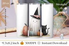 Watercolor Ghost Tumbler Design, Cartoon Halloween Tumbler Product Image 1