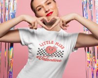 Little Miss Valentine SVG, Retro Valentine Girl Shirt Gift Product Image 5