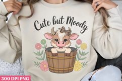 Cute but Moody PNG, Highland Cow Sublimation PNG Product Image 2