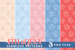 American 4th of July Fireworks Seamless Pattern Bundle Set Product Image 1