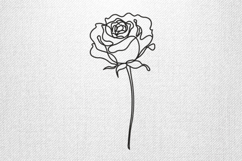 Single Line Rose Outline Minimalist Embroidery Design Product Image 1