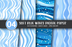 Soft Blue Waves Digital Paper Product Image 1
