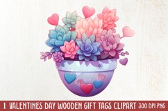 Pink Valentine Succulent Pot Clipart Product Image 1