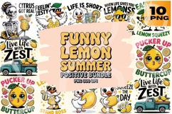 Funny Lemon Summer PNG Bundle 10 Product Image 1