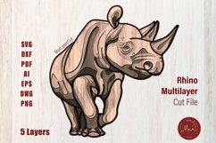 Multilayer Rhino Mandala Rhinoceros Laser Cut File SVG Layer Product Image 1