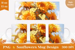 Sunflowers Mug Sublimation Design, Fall Sublimation Design Product Image 1
