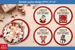 3D Christmas coaster, Embroidery Merry Christmas coaster PNG Product Image 1