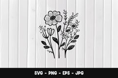 Wildflower Bouquet SVG PNG Product Image 1
