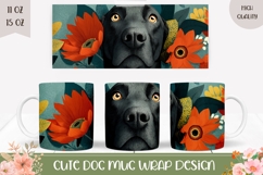 Labrador Mug Design, Labrador Dog Mug, Flowers Mug Print Product Image 1