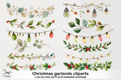 Christmas garlands cliparts - 12 Variations Product Image 1