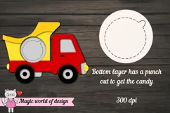 Yellow car candy dome svg, Truck Layered Paper Cut template Product Image 2