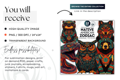 Salmon clipart,Native American Zodiac Animal Totem PNG Product Image 2