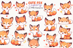 Cute Fox 62 Cliparts Collection Product Image 1