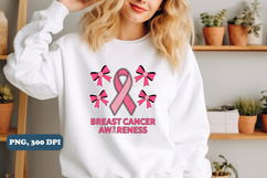 Coquette Breast Cancer PNG in October Sublimation design Product Image 2