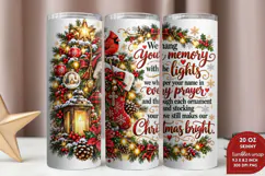 Christmas Memorial 20oz Tumbler Wrap, Cardinal Christmas Rem Product Image 2