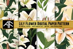Lily Flower Digital Paper Patterns Product Image 1