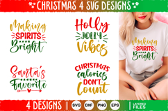 4 Christmas SVG Designs, Christmas SVG Cut file design Product Image 1
