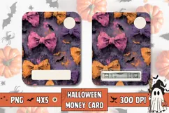 Halloween Bows Money Card, Halloween Bats Money Card Design Product Image 1