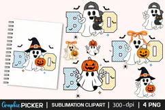 BOO Spooky Vibes Kids Halloween PNG, Spooky Ghost PNG, BOO Product Image 4
