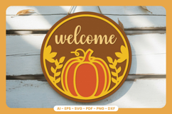 Fall Door Sign Lasercut - Fall Welcome Sign Product Image 1