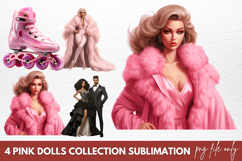 Pink Dolls Collection Sublimation Clipart Product Image 1