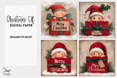 Christmas Elf digital paper, Christmas background clipar Product Image 1