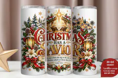 Christmas Has a Savior 20oz Tumbler Wrap, Christian Nativity Product Image 2