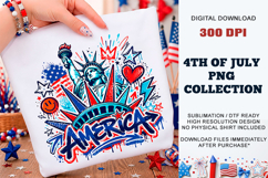 America Sketch Liberty PNG | Patriotic Graffiti DTF Product Image 2