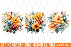Spring Garden Clipart, Flowers Sublimation Designs Product Image 1