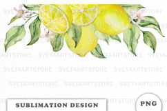 Watercolor Lemons Border png Product Image 1