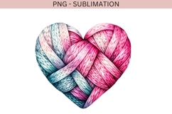Valentine knitted heart png design for T-shirts Product Image 1