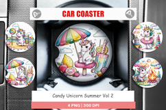 Car Coaster Candy Unicorn Summer Product Image 1