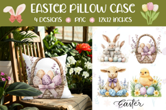 Easter Eggs Pillow Designs, Easter Lamb Pillow Template Product Image 1