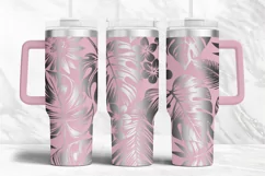 40oz Tumbler laser svg| Monstera Tropic flowers pattern wrap Product Image 2