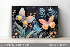 Butterflies Cutting Board. Flowers Cutting Board Design Product Image 1