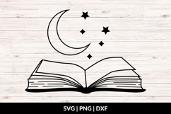Book With Moon And Stars SVG Product Image 1