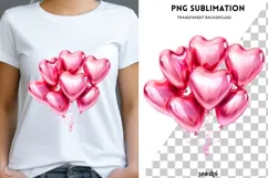 Valentine balloons png design for T-shirts Product Image 1