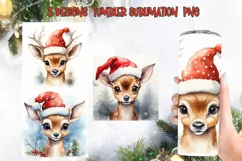 Deer Christmas Santa Tumbler Sublimation Designs Product Image 1