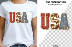 USA Patchwork PNG | Western Patriotic Letters PNG | Cowboy Product Image 1