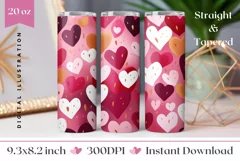 Colordul Hearts Tumbler Wrap, Valentine's Day Sublimation Product Image 1