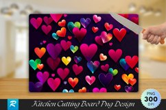 Colorful Hearts Cutting Board Sublimation Design Product Image 1